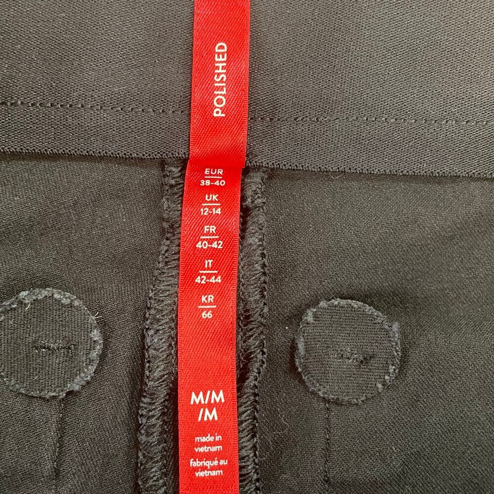 Spanx Polished Ankle Pants Black Medium Stretch Pull On Straight Leg Workwear - Picture 4 of 9